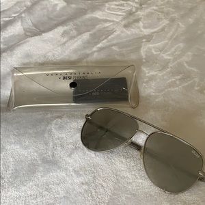 QUAY x Desi Perkins Silver Reflector Sunglasses